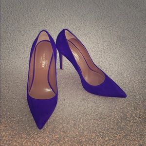 Aquazzura purple suede heels